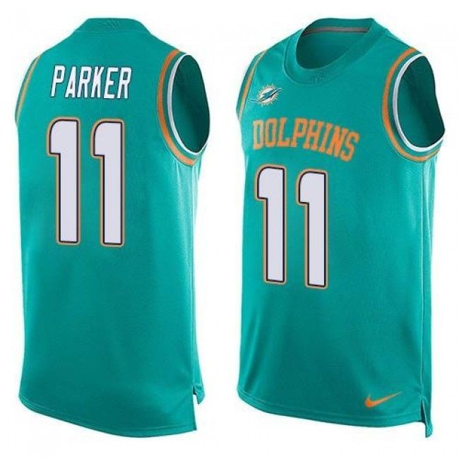 Dolphins #11 Devante Parker Aqua Green Team Color Tanktop Jersey For Fans