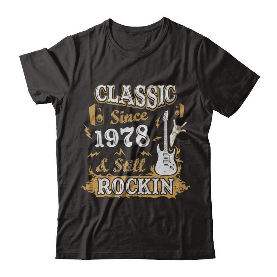 Vintage Classic Since 1978 With Rock N 41Th Birthday Tee Shirt