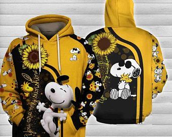 Sunflower You Are My Sunshine Snoopy Hoodie 3D, Snoopy Hoodie, Gift for friend 3D All Over Print best gift personalized
