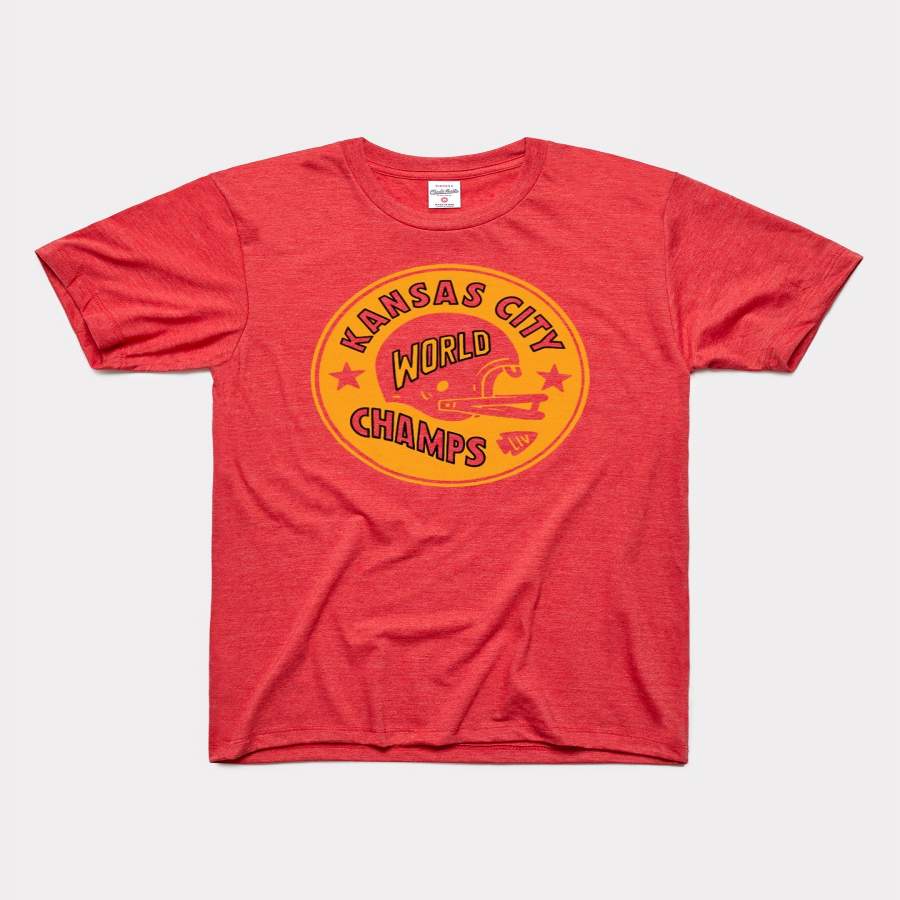 Kansas City World Champs Red Arrowhead Vintage T-Shirt