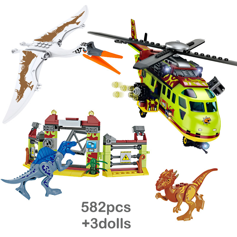 Ideas Cretive Dinosaur Ship Toys Building Block DIY Escape From Ocean Mosasaurus Assembly Bricks Educational Sets Children Gifts alx