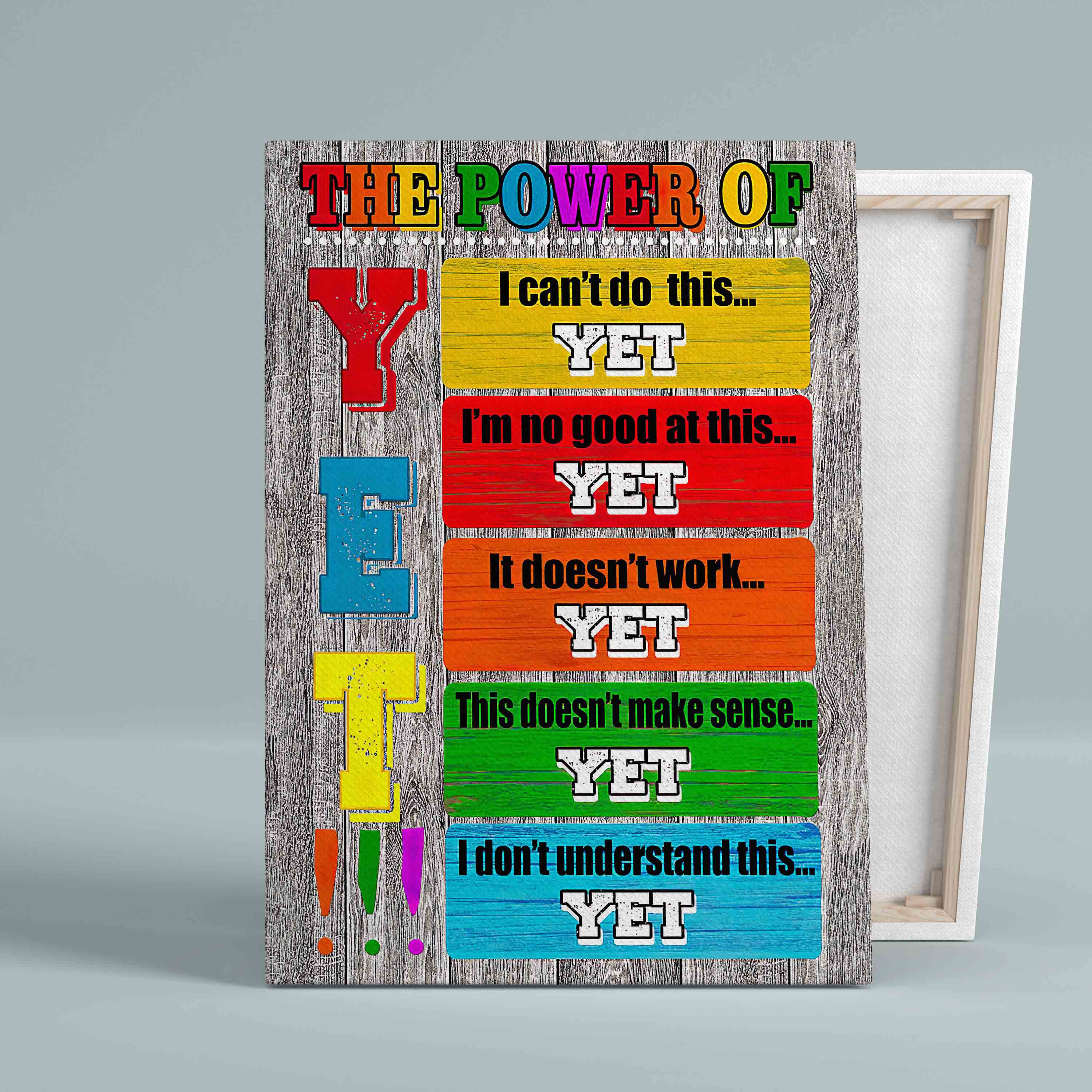 The Power Of Yet Canvas, Classroom Canvas, Funny Canvas, Gift Canvas, Wall Art Canvas