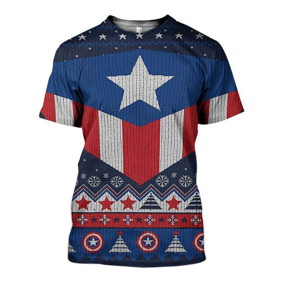 Ugly Sweater Captain Shirts And Shorts 3D Print For Men For Girls