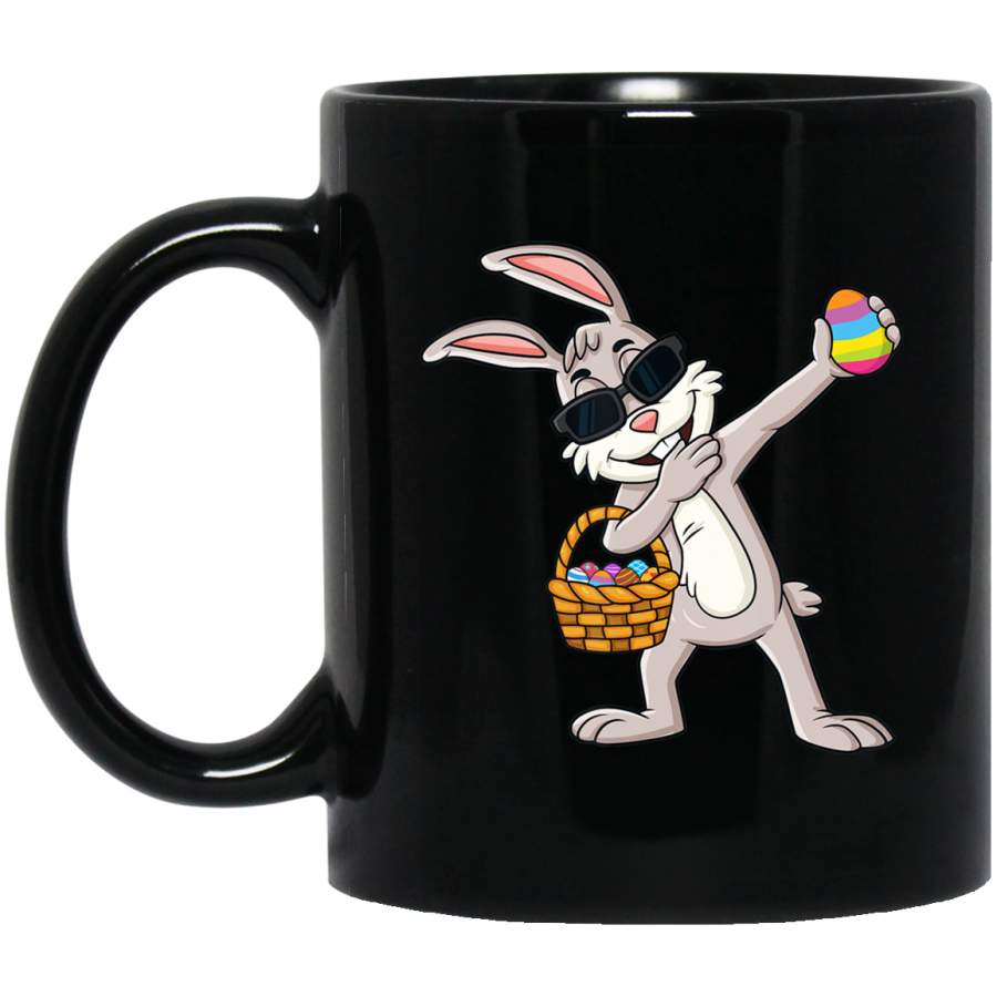 Dabbing Rabbit Easter Day Eggs Dab Boys Girls Kids Black Mug