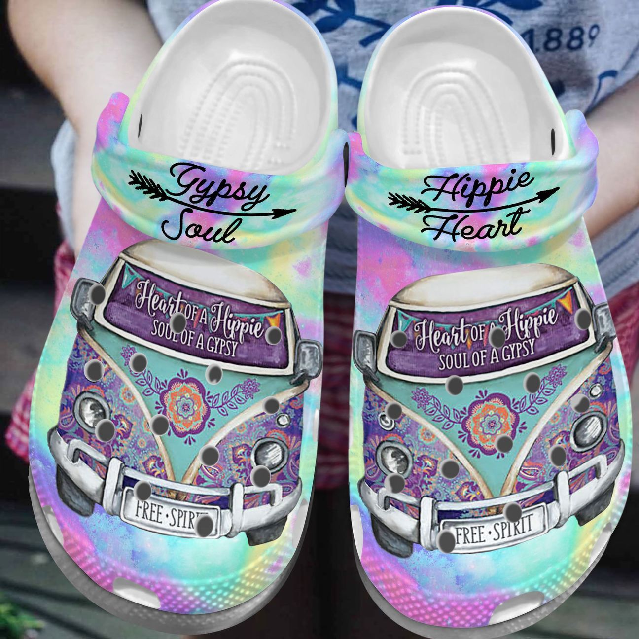 Hippie Personalize Clog, Custom Name, Text, Fashion Style For Women, Men, Kid, Print 3D Collection