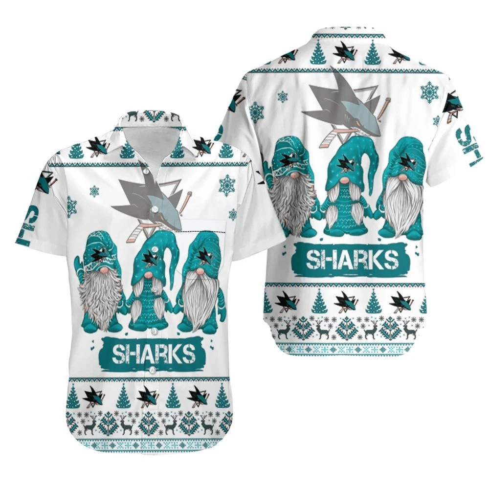 Christmas Gnomes San Jose Sharks Ugly Sweatshirt Christmas 3D Hawaiian Shirt Combo Beach