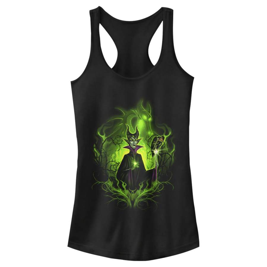 Sleeping Beauty Junior’s Dark Detailed Maleficent  Racerback Tank