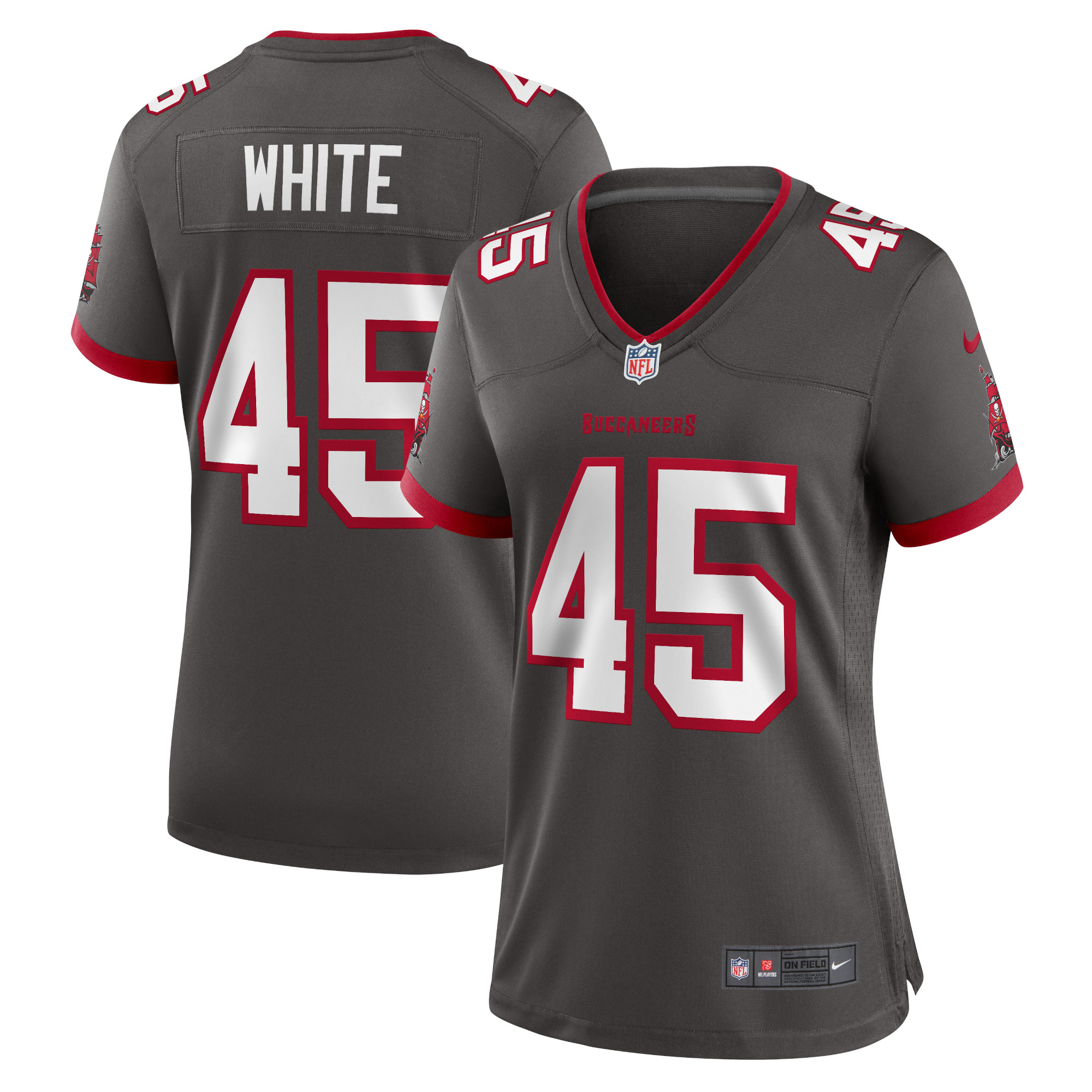 Devin White Tampa Bay Buccaneers Women's Game Jersey – Pewter