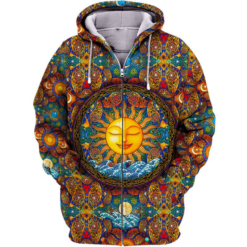 Happy Sun Hoodies – Planet Hippie 3D Hoodies Tshirt Long Sleeve Gifts For Men Women Friends