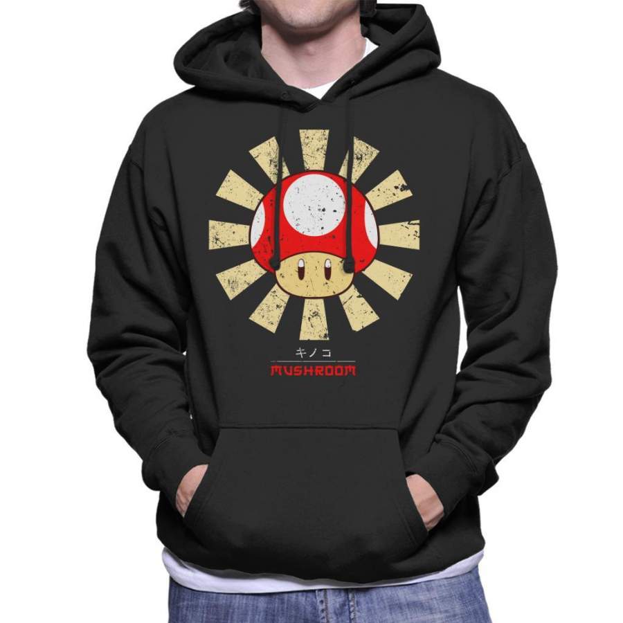 Super Mario Mushroom Retro Japanese Men’s Hooded Sweatshirt