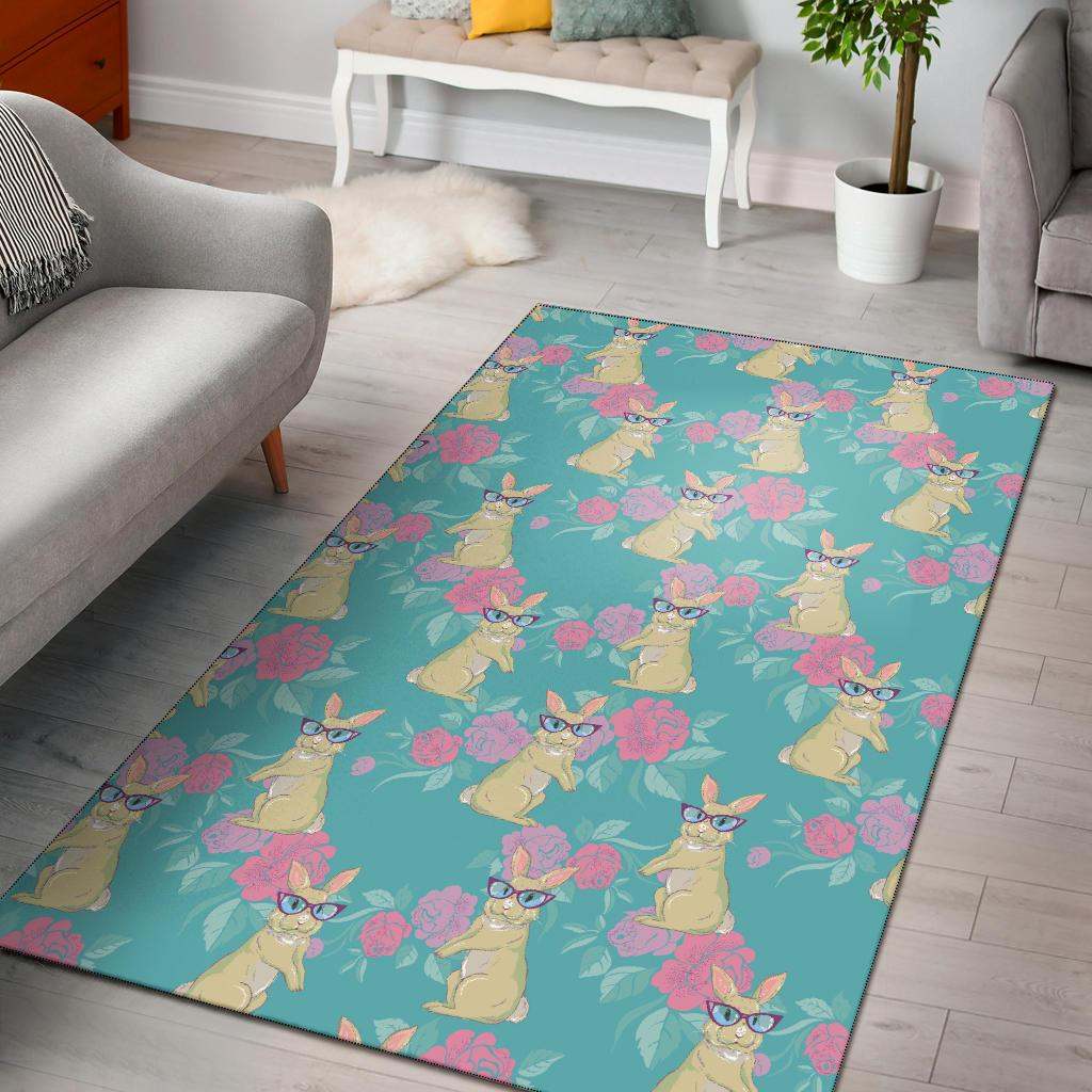 Rabbit Pattern Print Design Rug Rcdd81F38384