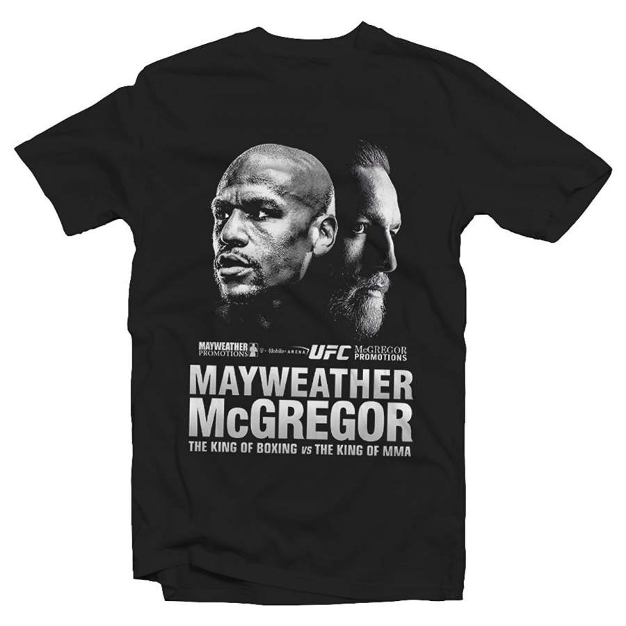 Fashion Men’s T-Shirt Conor McGregor Floyd Mayweather Black & White Poster Tshirt Men Cotton T Shirt