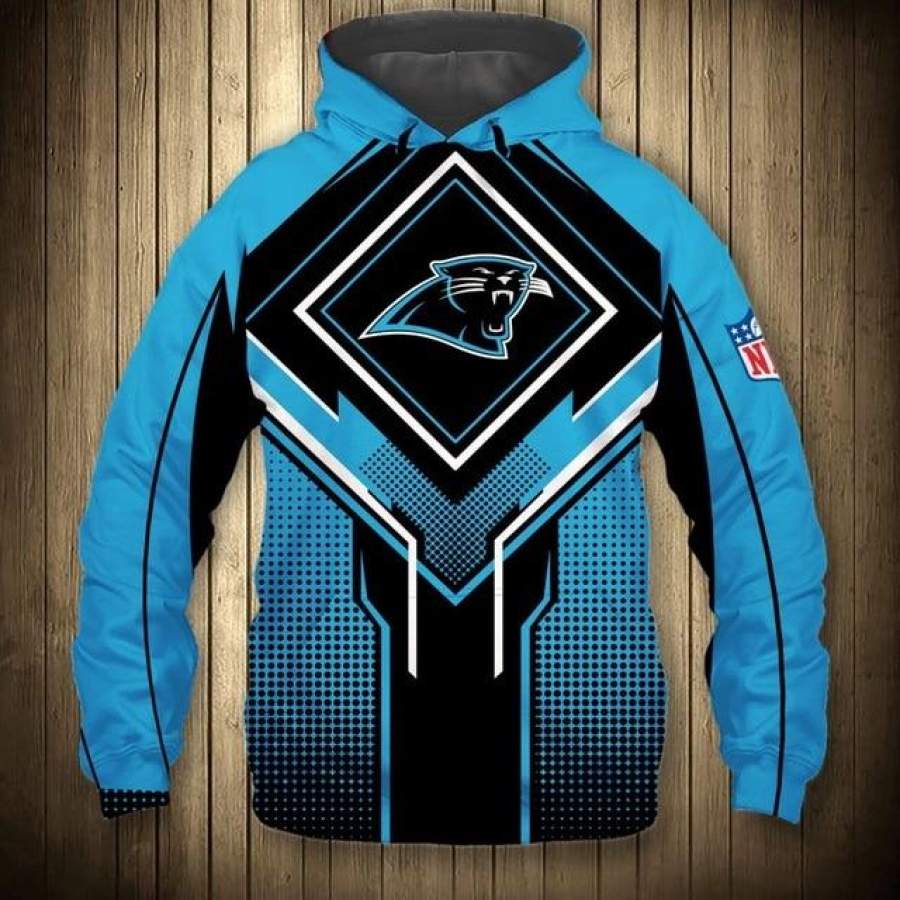 Carolina Panthers Square Lattice Casual Hoodie