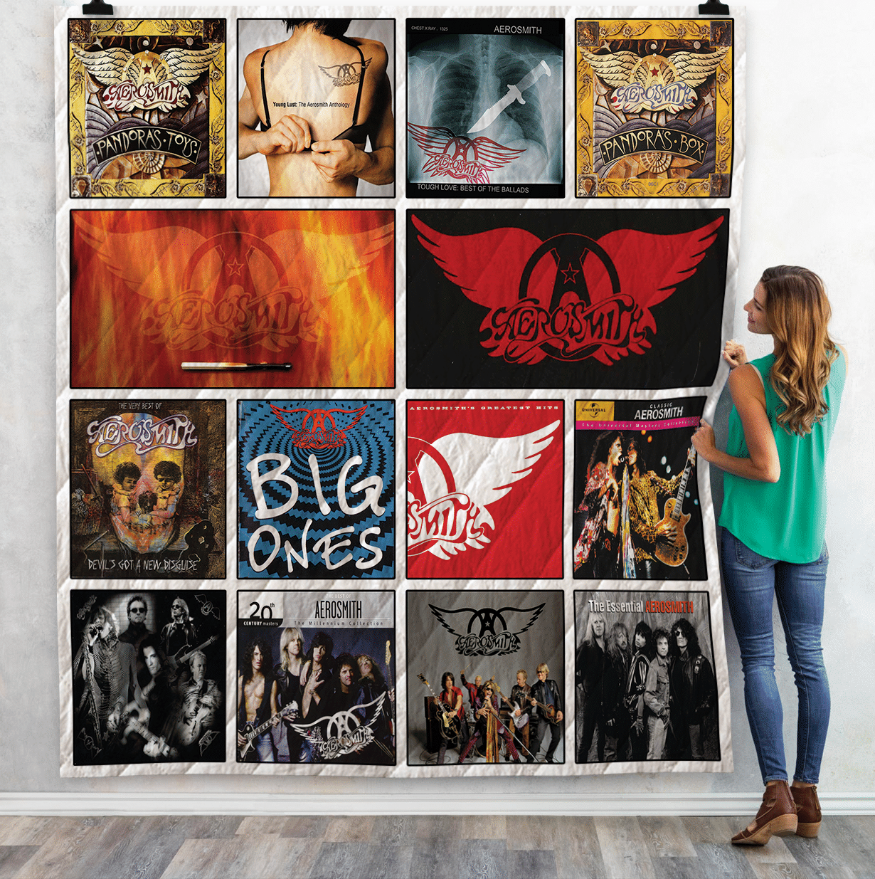 Aerosmith Compilations Albums Quilt Blanket