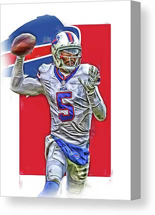 Tyrod Taylor Buffalo Bills Oil Art 2 Joe Hamilton Canvas Print