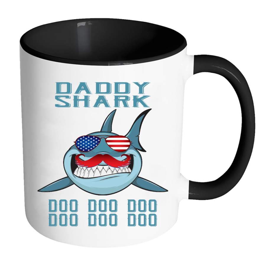 Daddy Shark Doo Doo Doo 1 – Full-Wrap Coffee Colors Accent Mug