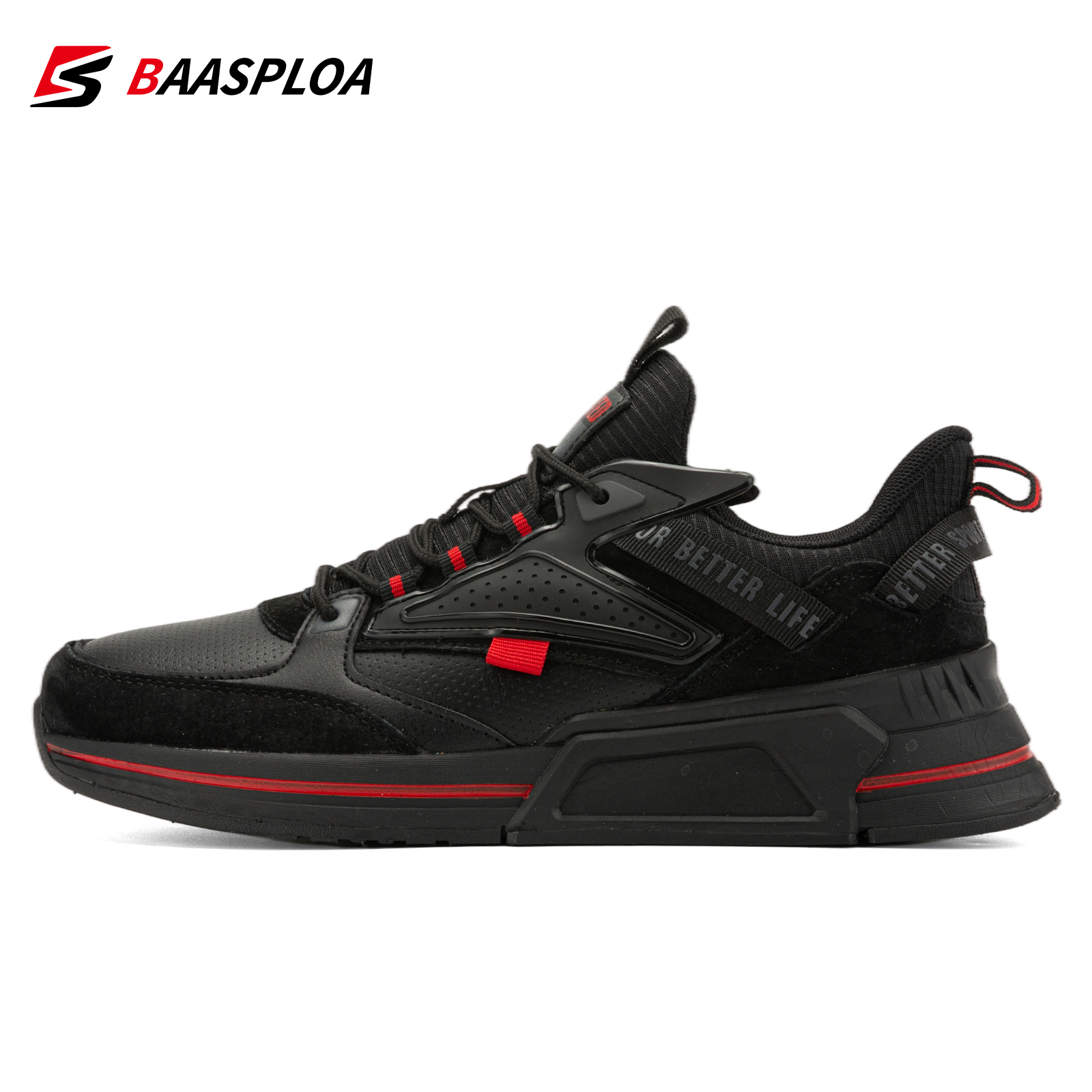 Baasploa New Comfortable Men Casual Walking Shoes High Quality Fashion Running Shoes Male Non-slip Breathable Light Sneakers alx