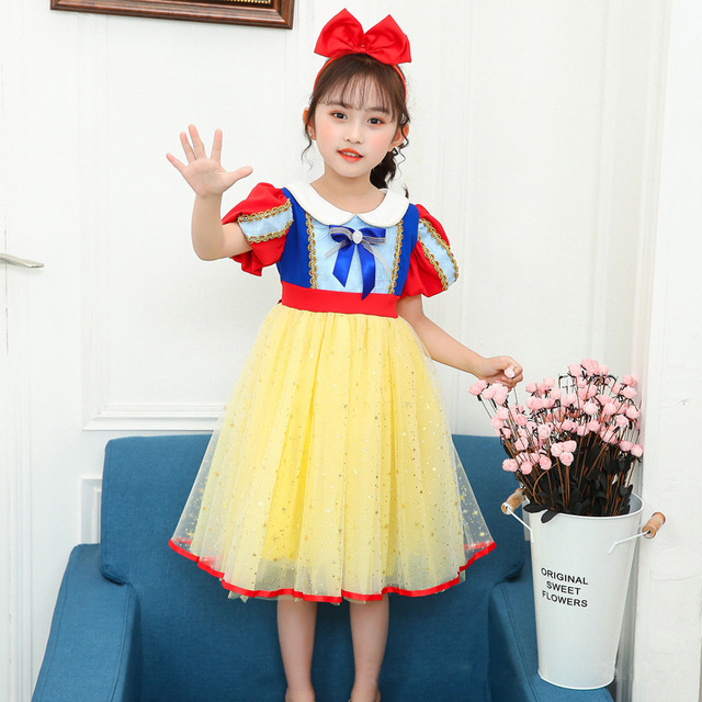 Birthday Dress Ball Gown Puff Sleeve Snow White Butterfly Party Performance Children’s Dresses Dress alx