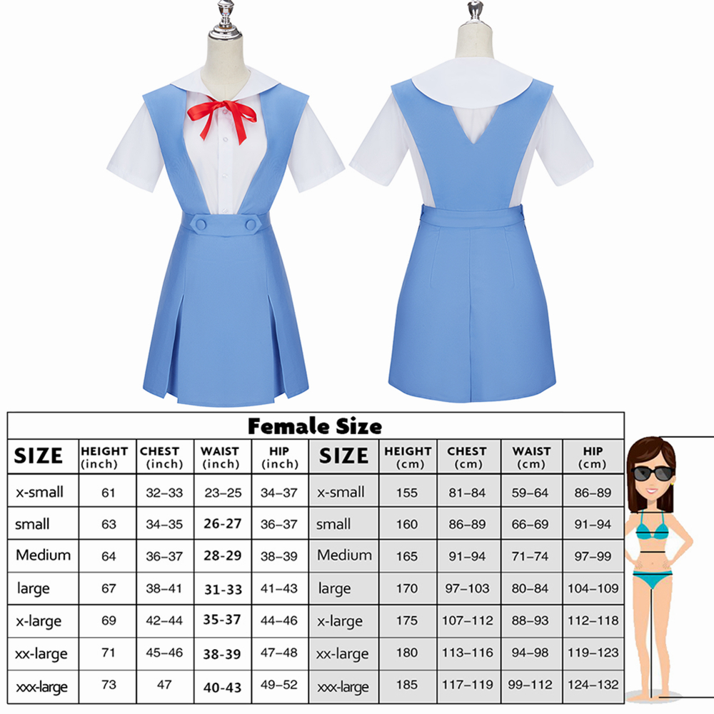 Adult Anime Girls Summer Dress Asuka Ayanami Rei Soryu Tokyo Cosplay Costume Women Lolita Dress JK Uniform Skirt Halloween alx