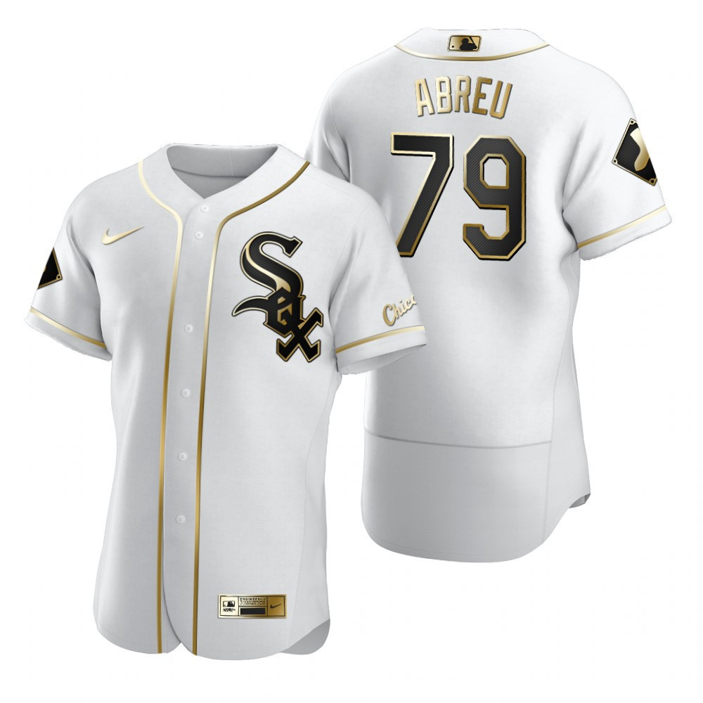 Chicago White Sox #79 Jose Abreu MLB Golden Brandedition White Jersey Gift For White Sox Fans