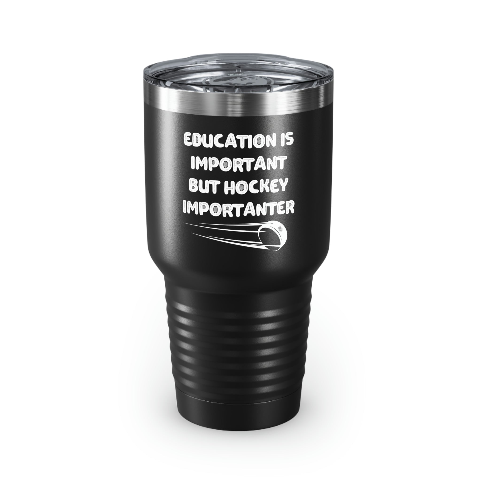 30Oz Tumbler Stainless Steel Colors Funny Saying Education Is Important But Hockey Women Men Novelty Wife Husband