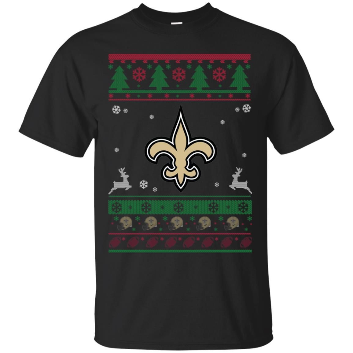 New Orleans Saints Logo Football Teams Ugly Christmas Sweater Men T-Shirt