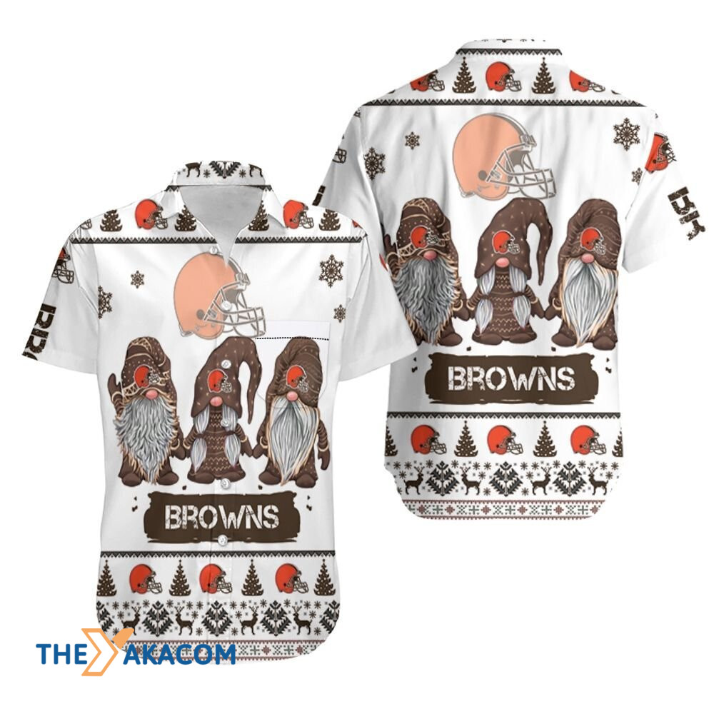 Cleveland Browns Christmas Gnomes Gift Nfl Fan Short Sleeve Hawaii Shirt Ha63008