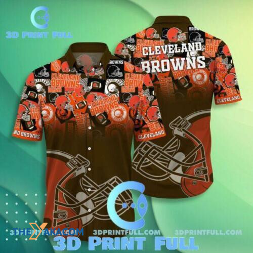 Cleveland Browns Helmet Great Nfl Gift Short Sleeve Hawaii Shirt Ha93414