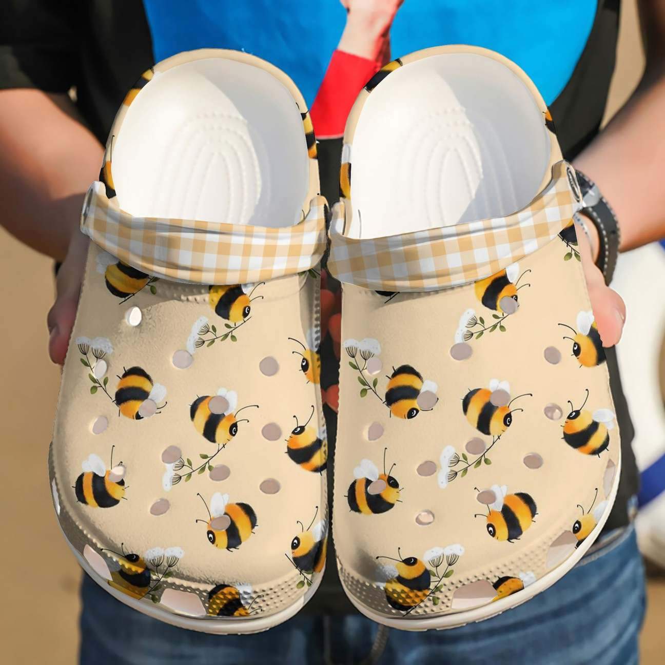 Bee Personalized Clog, Custom Name, Text Cute Bee, Fashion Style For Women, Men, Kid, Print 3D