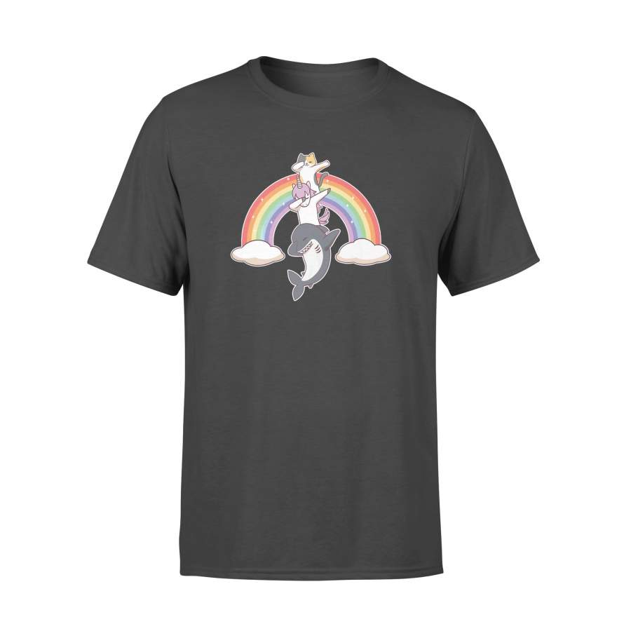 Dabbing Shark Unicorn Kitty Cat Rainbow Gift Cute T Shirt S- 6XL plus size – Standard T-shirt