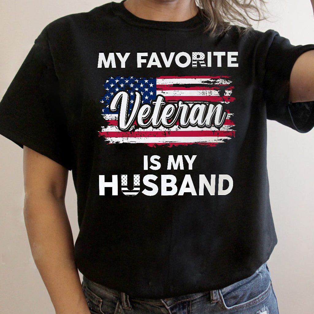 Veteran Wife  Shirt, My Favorite Veteran Is My Husband T-Shirt