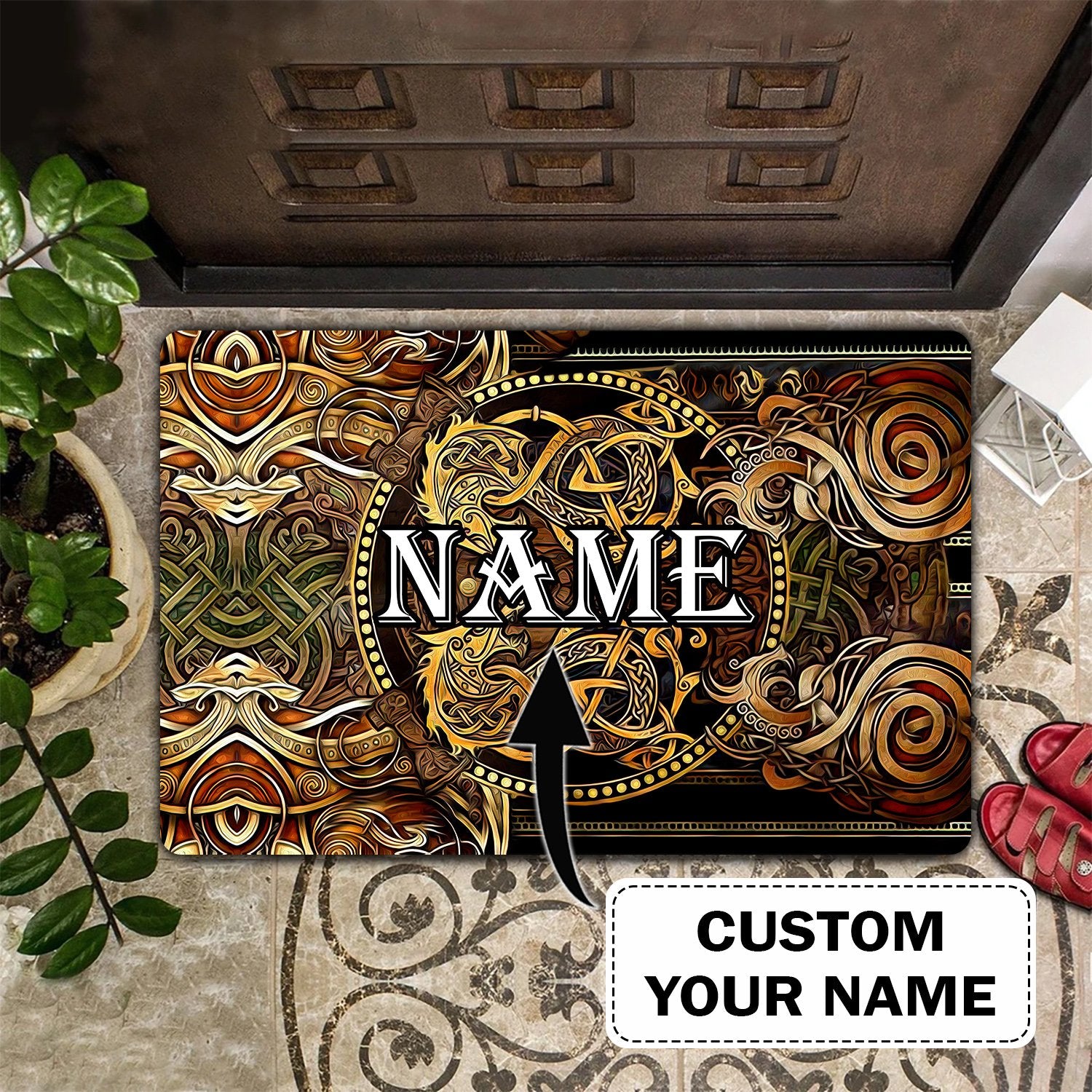 Vikings Doormat – Personalized Name 3D – Vikings Nvc97 084