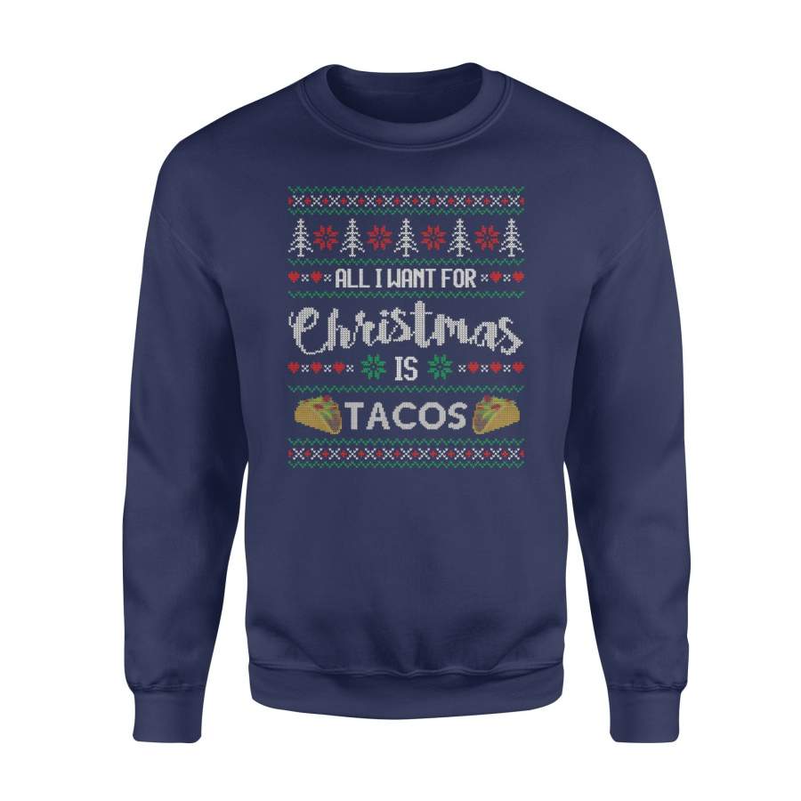 Tacos Ugly Christmas Gift Box Santa Hat Christmas Tree Funny Sweet Xmas Sweatshirt T shirt Christmas Gift Ideas