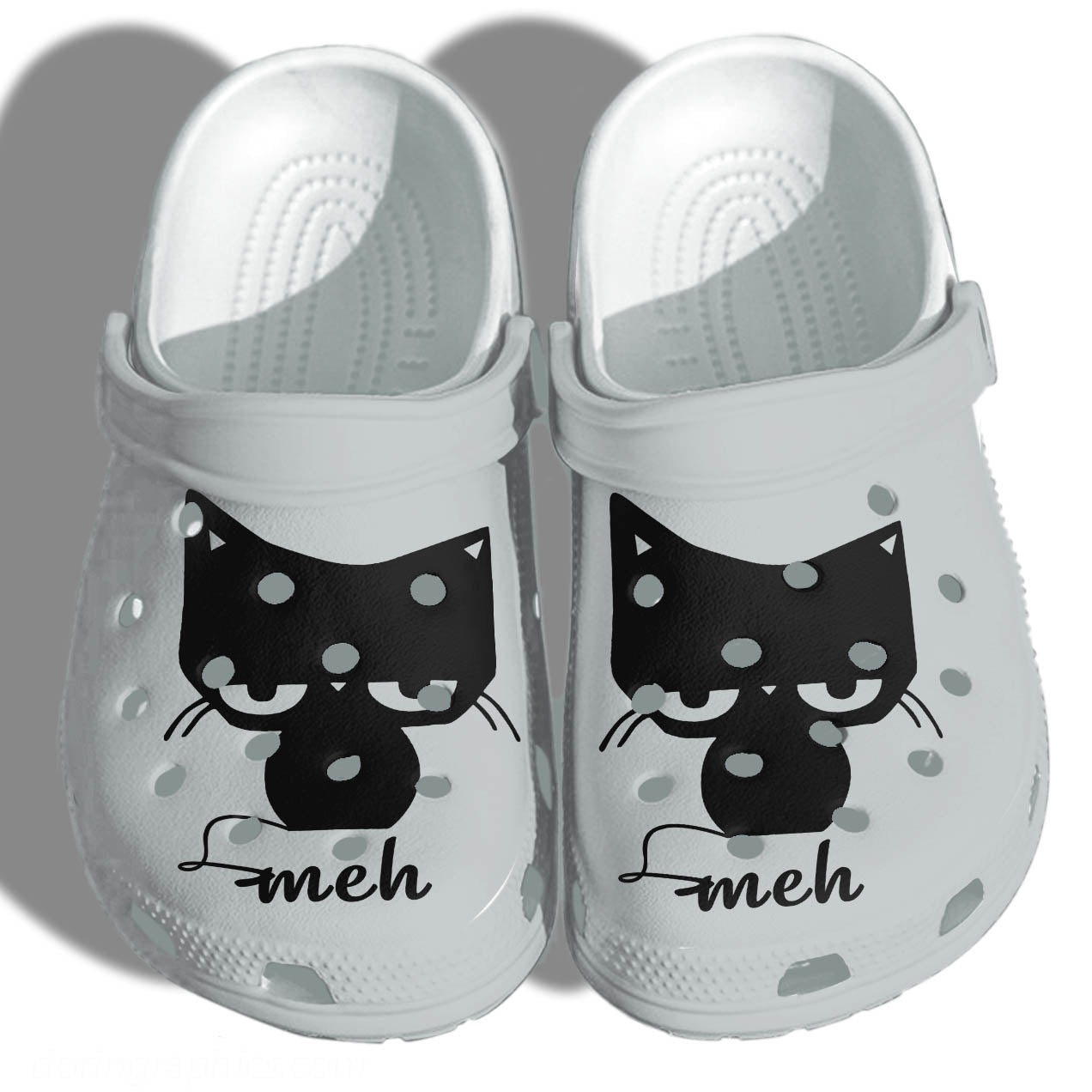 Anime Black Cat Meh Meh Funny Shoes Crocs – Cat Cute Love Croc Shoes Gifts