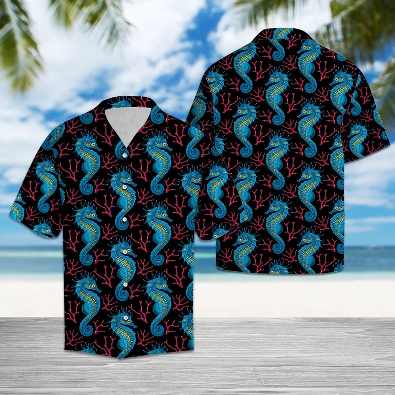 Lovely Sea Horse Hawaii Shirt For Men Women Ha99143