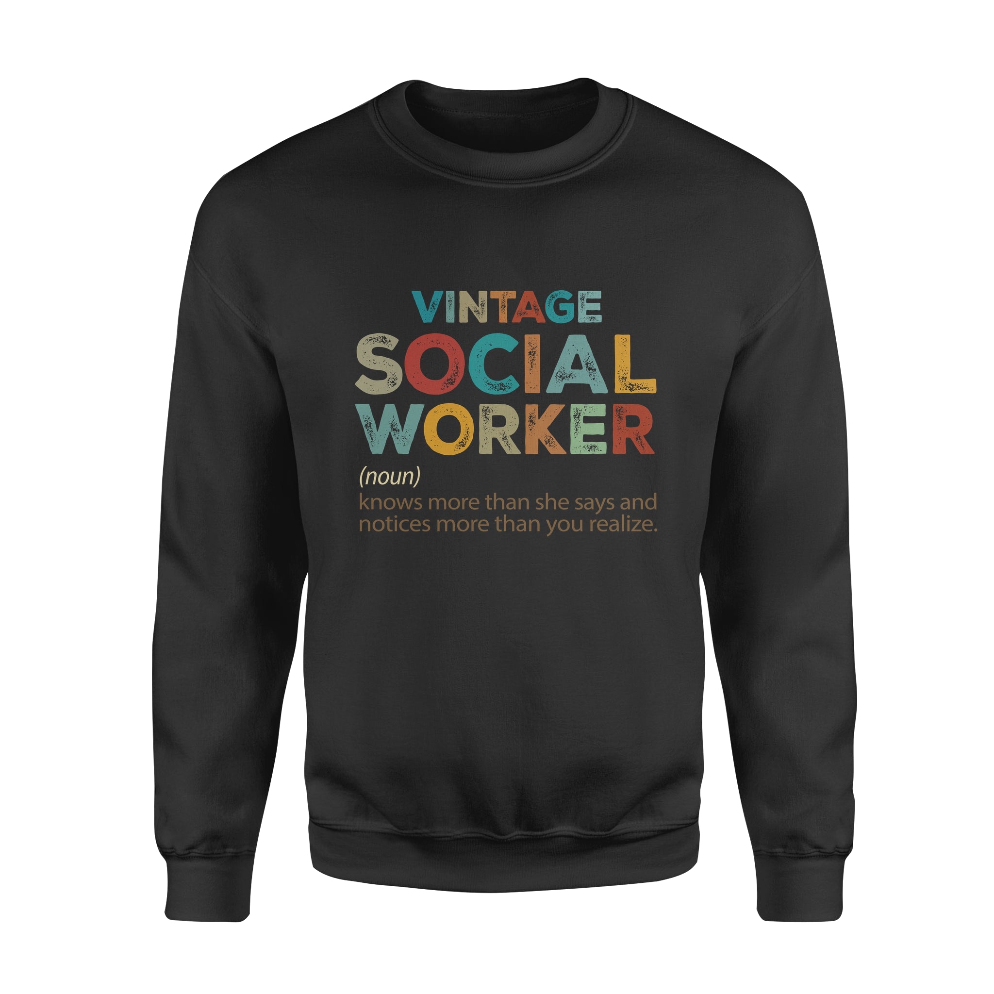 Vintage Social Worker Definition – Standard Crew Neck Sweatshirt