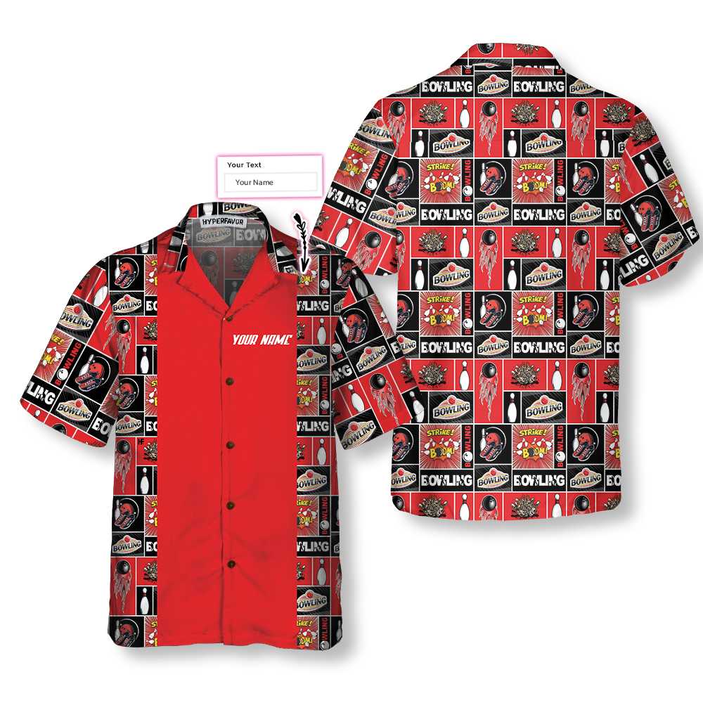 Red Bowling Custom Name Hawaii Shirt For Men Women Ha60014