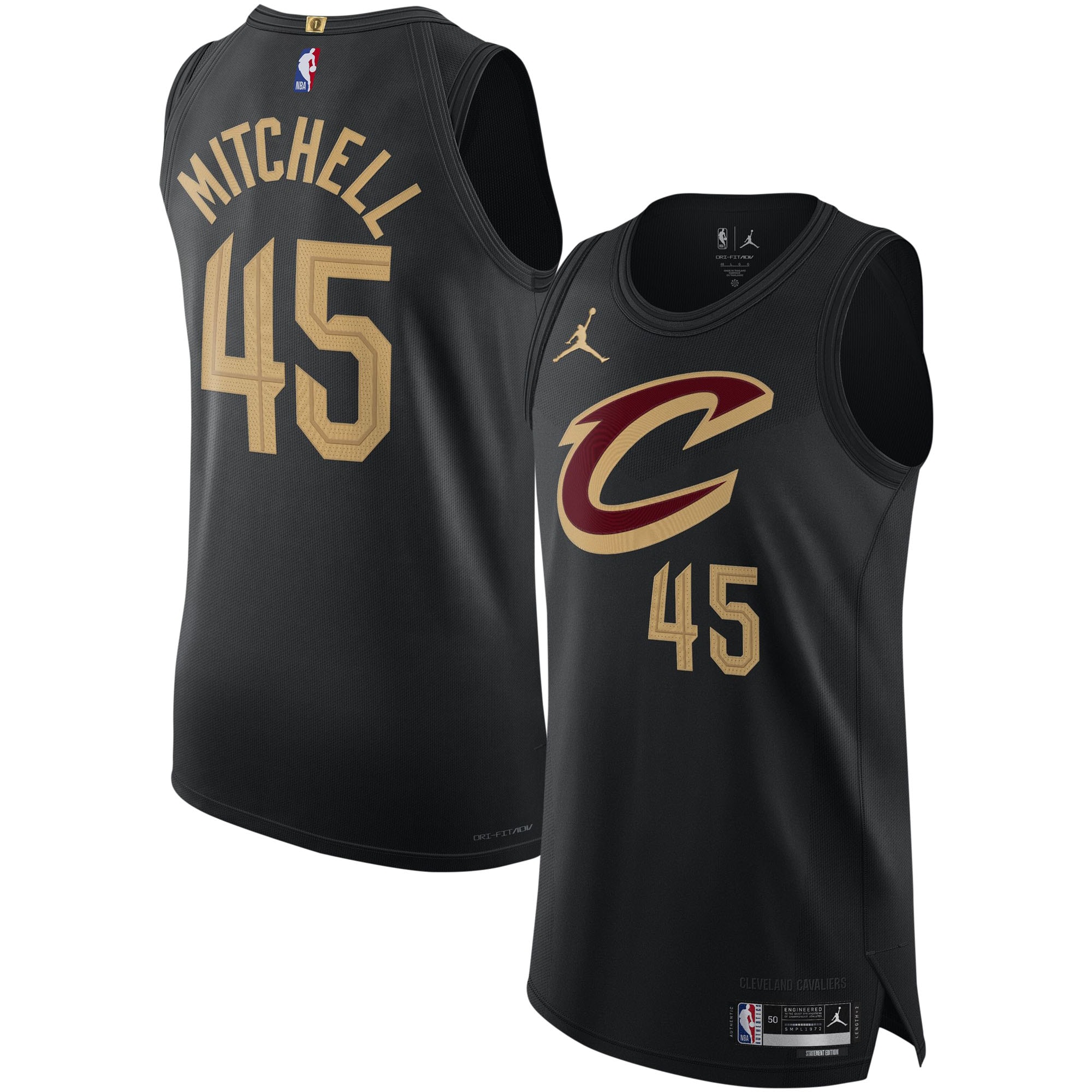 Donovan Mitchell Cleveland Cavaliers Jordan Brand Authentic Player Jersey – Statement Edition – Black