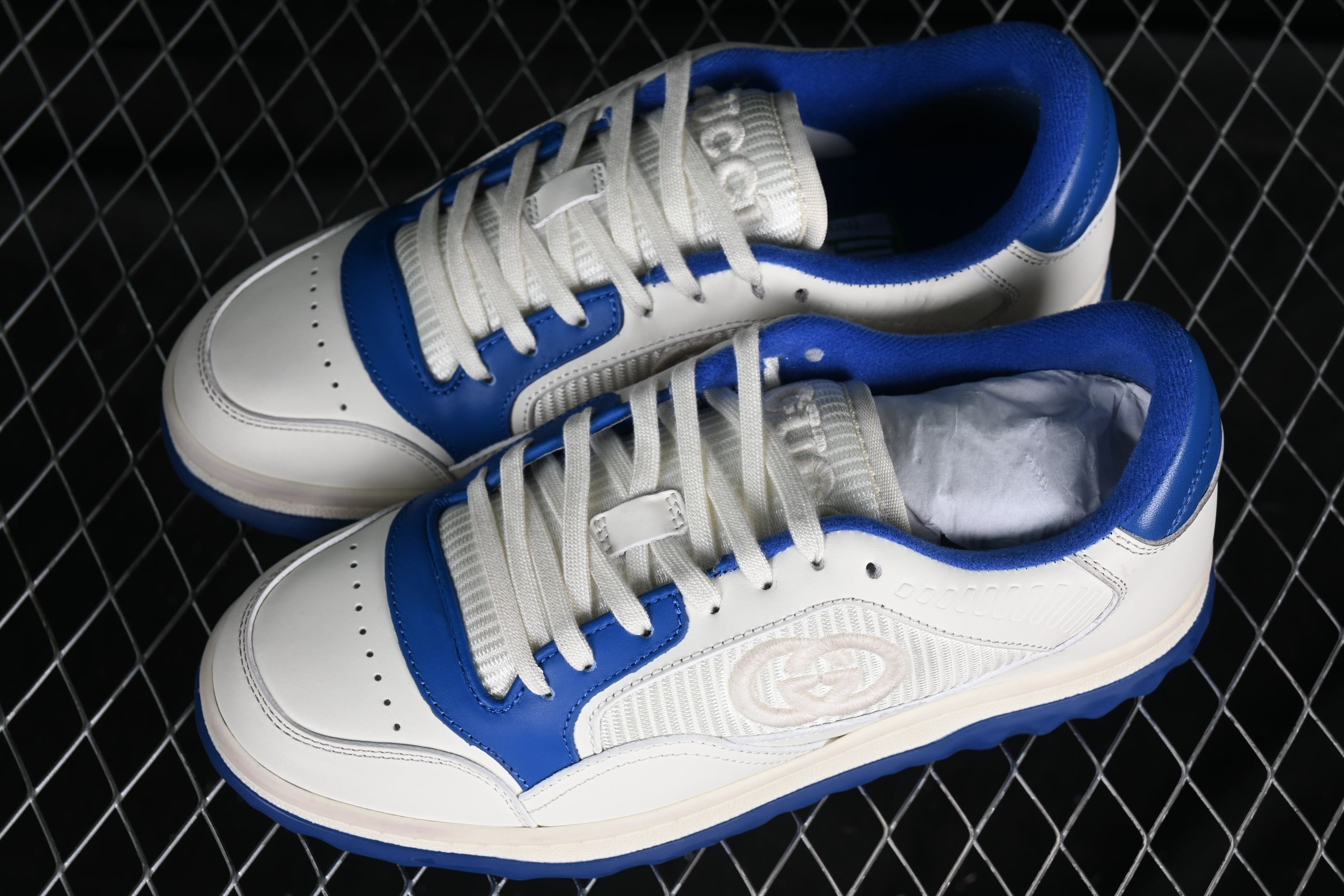 Gucci MAC80 Sneaker- Off WhiteBlue Leather SNK577485421