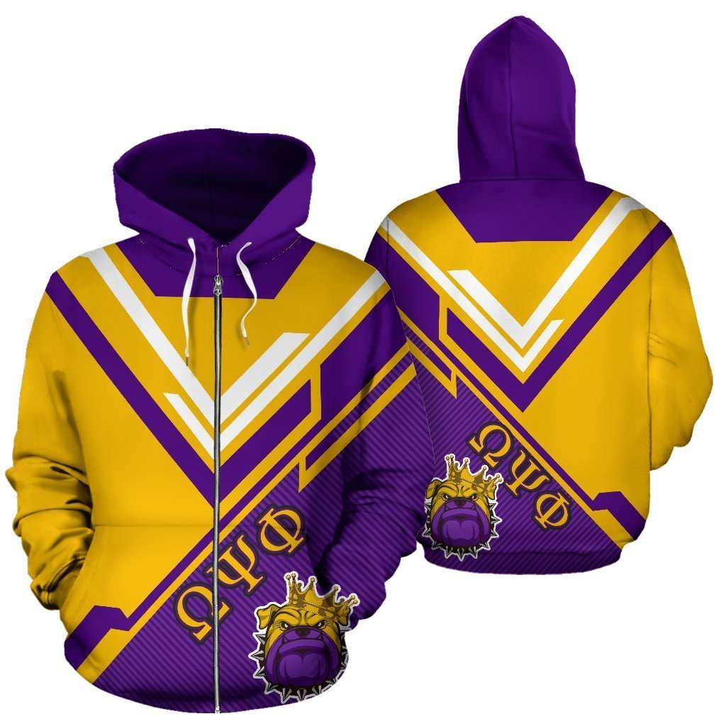 Greek Life Omega Psi Phi Zip-Up Hoodie – Bulldog Drift Version