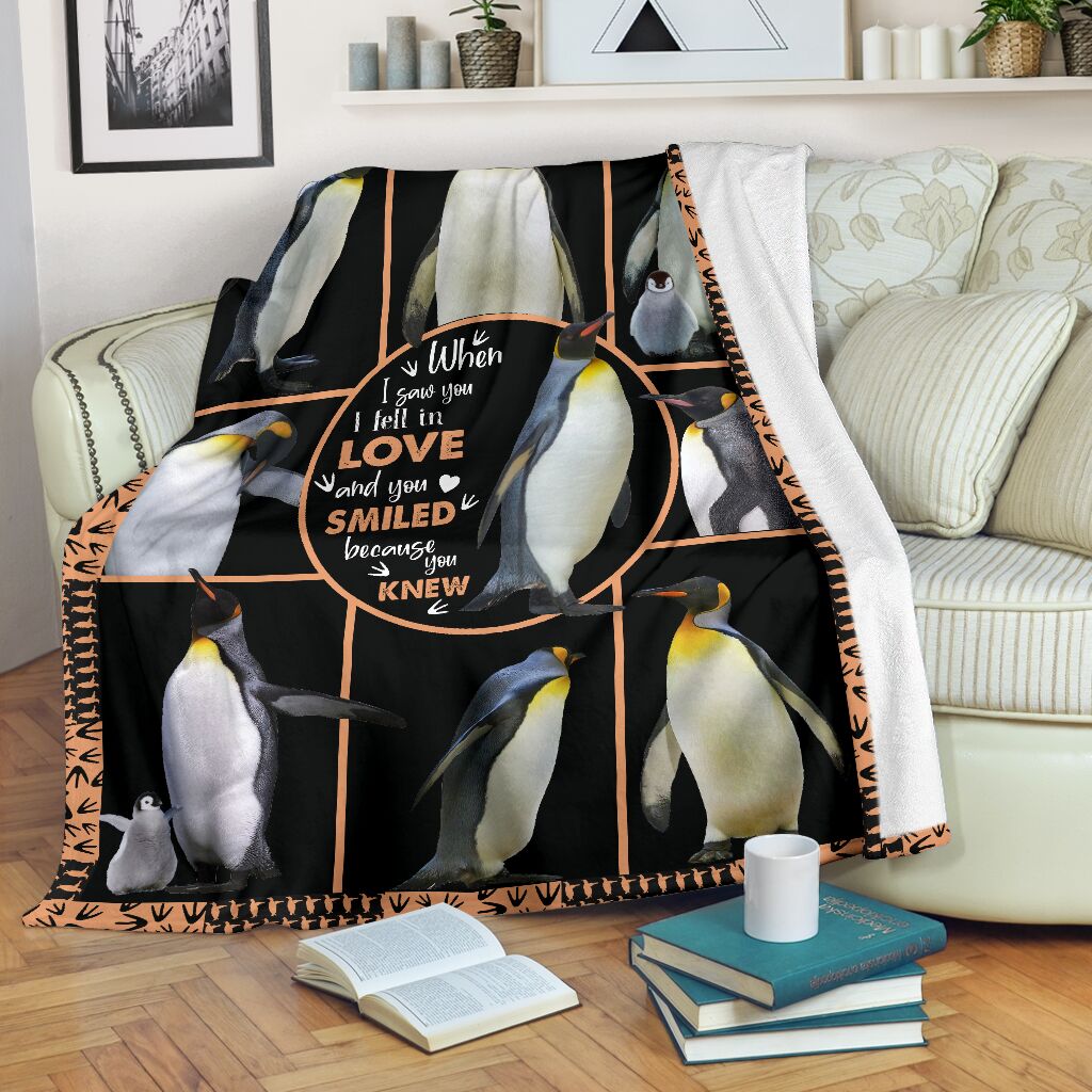 Penguin Fall In Love Blanket