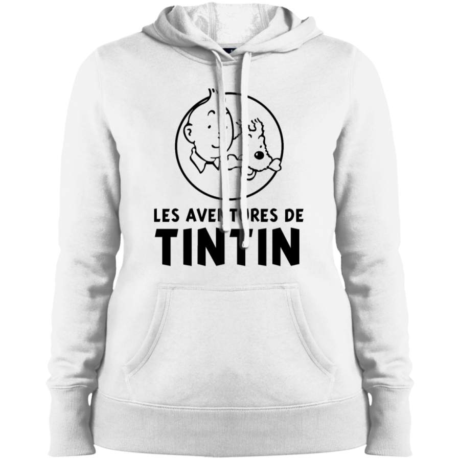 AGR Tintin And Milou Ladies’ Pullover Hooded Sweatshirt