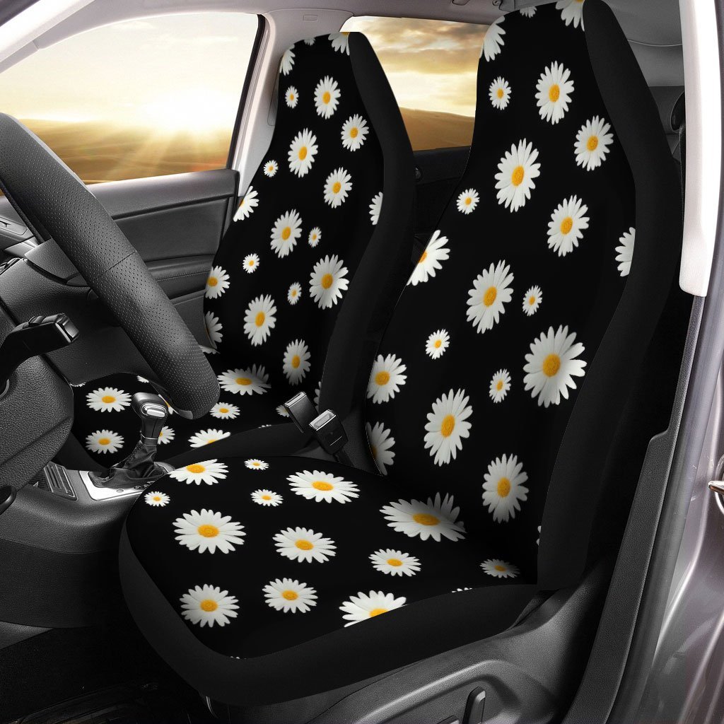 Daisy Flower Pattern Custom Car Seat Covers