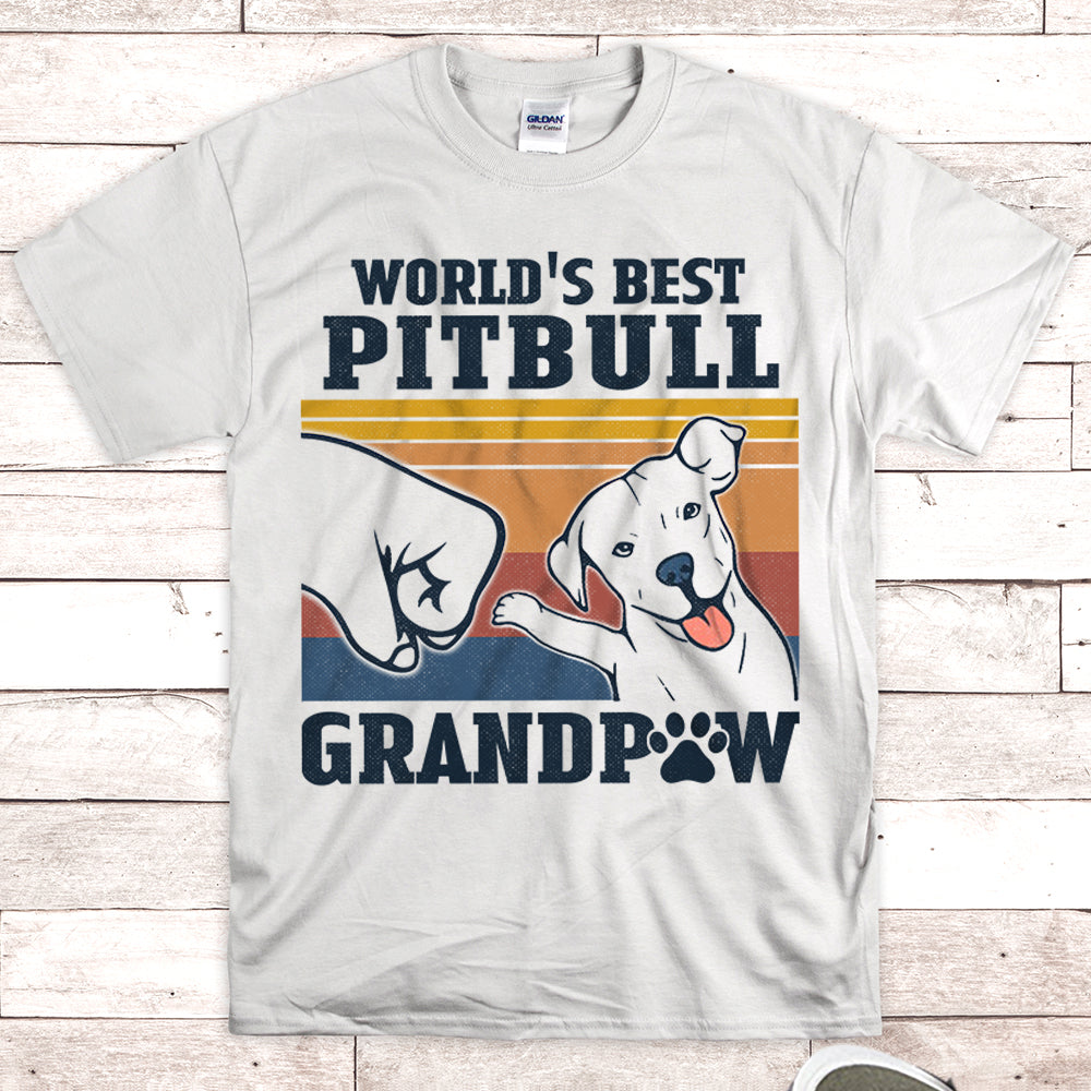 World’S Best Pitbull Grandpaw Shirts Gift For Pitbull Grandpa M0402 Nh95