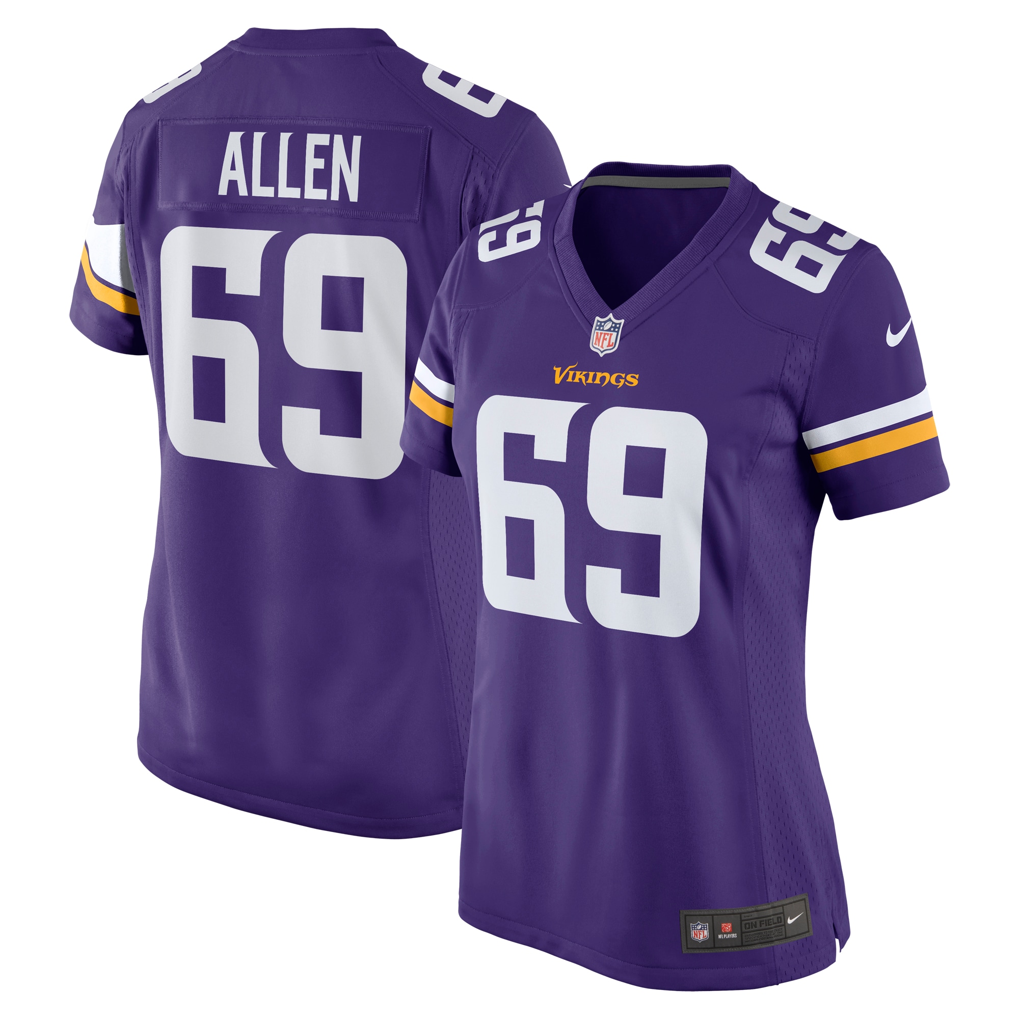 Jared Allen Minnesota Vikings Women's Retired Player Game Jersey – Purple