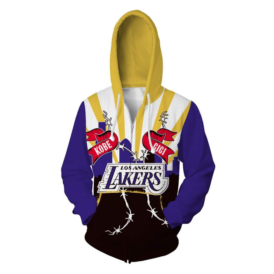 2020 Kobe and gigi 3D Zip Up Hoodie