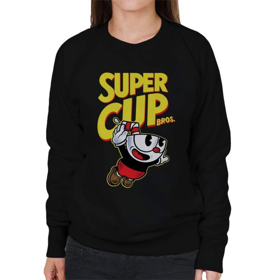 Super Cup Bros Super Mario Cuphead Women’s Sweatshirt