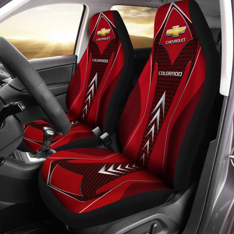 Chevrolet Colorado TDV Car Seat Cover (Set of 2) Ver 1 (Red)