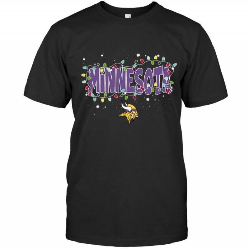 Minnesota Vikings Christmas Fairy Lights T Shirt