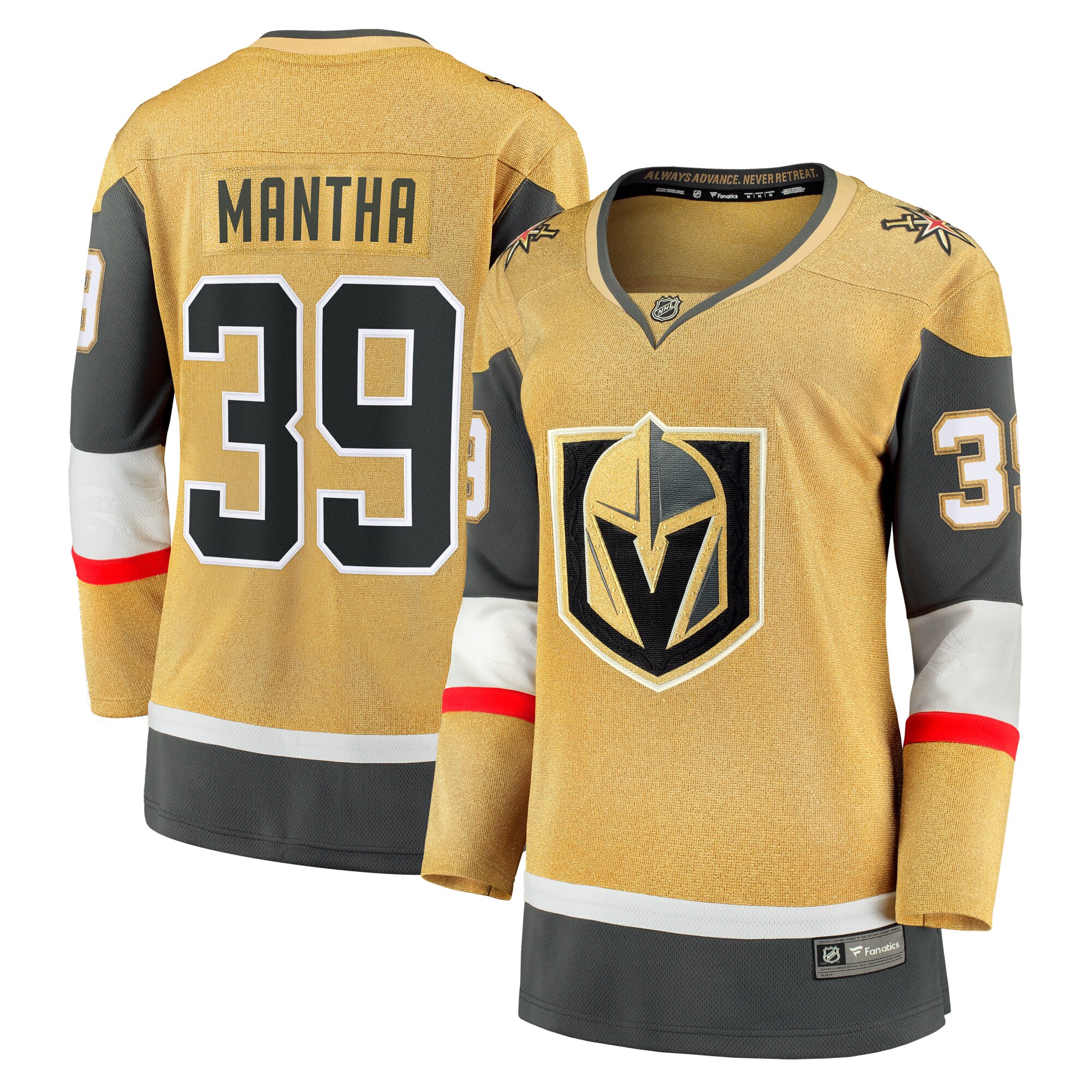 Anthony Mantha Vegas Golden Knights Branded Women's Home Breakaway Player Jersey – Gold